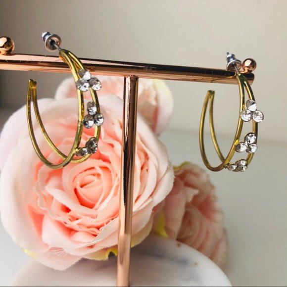 Charming Gold and Silver Colours mix Hoop earrings - Picture 9 of 12